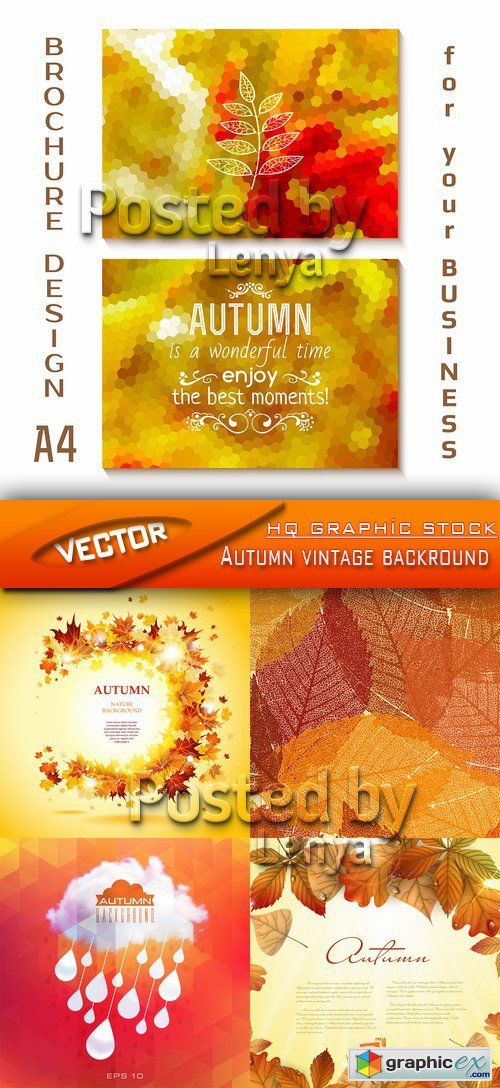 Stock Vector - Autumn vintage backround