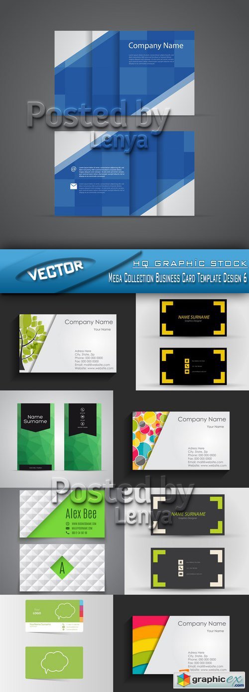 Stock Vector - Mega Collection Business Card Template Design 6