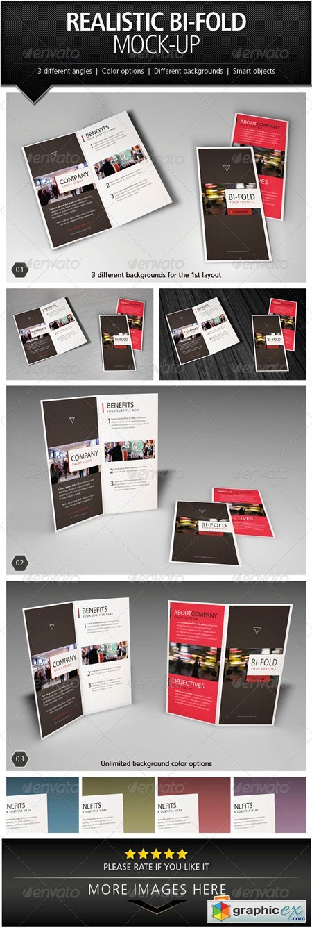 Realistic Bi-Fold Brochure Mock-Up 5046500