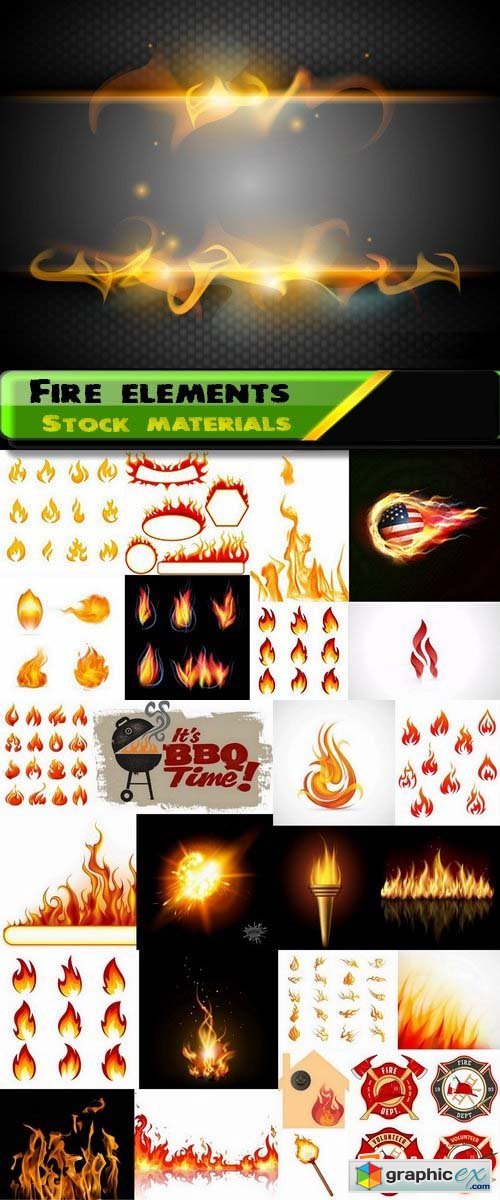 Fire elements in the vector 25xEPS