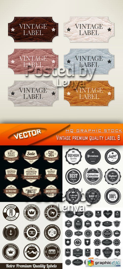 Stock Vector - Vintage premium quality label 8