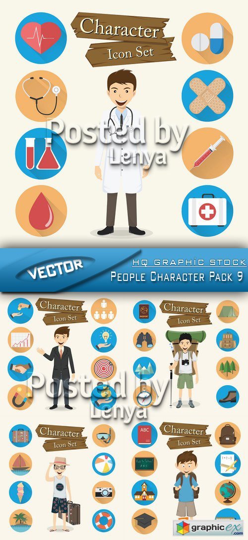 Stock Vector - People Character Pack 9