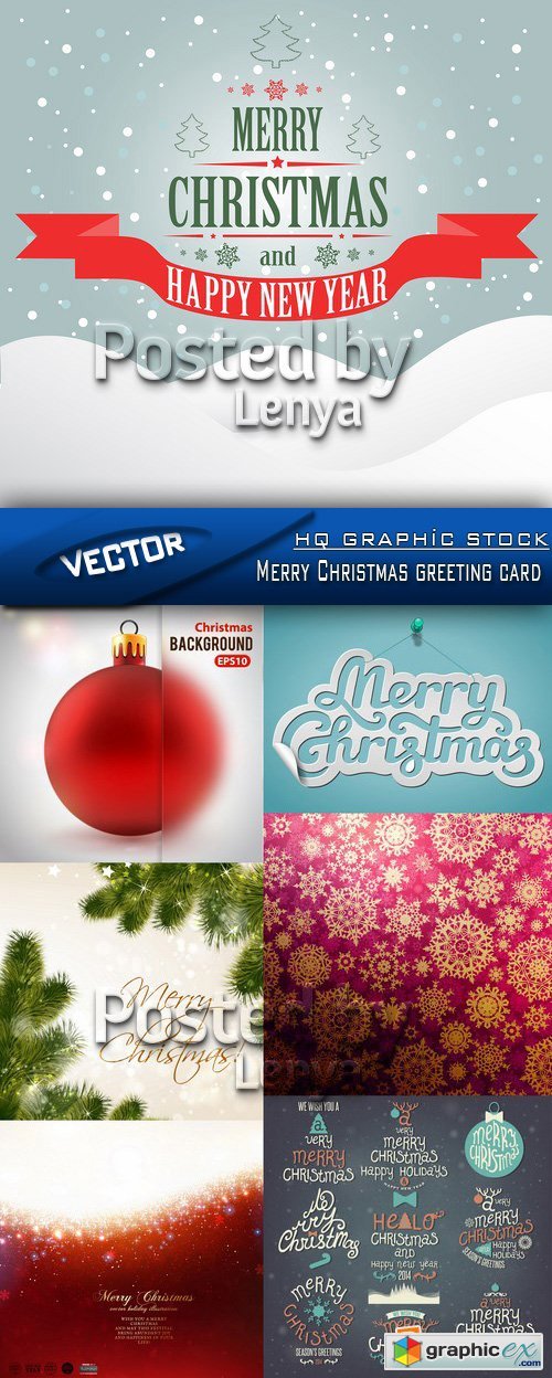 Stock Vector - Merry Christmas greeting card