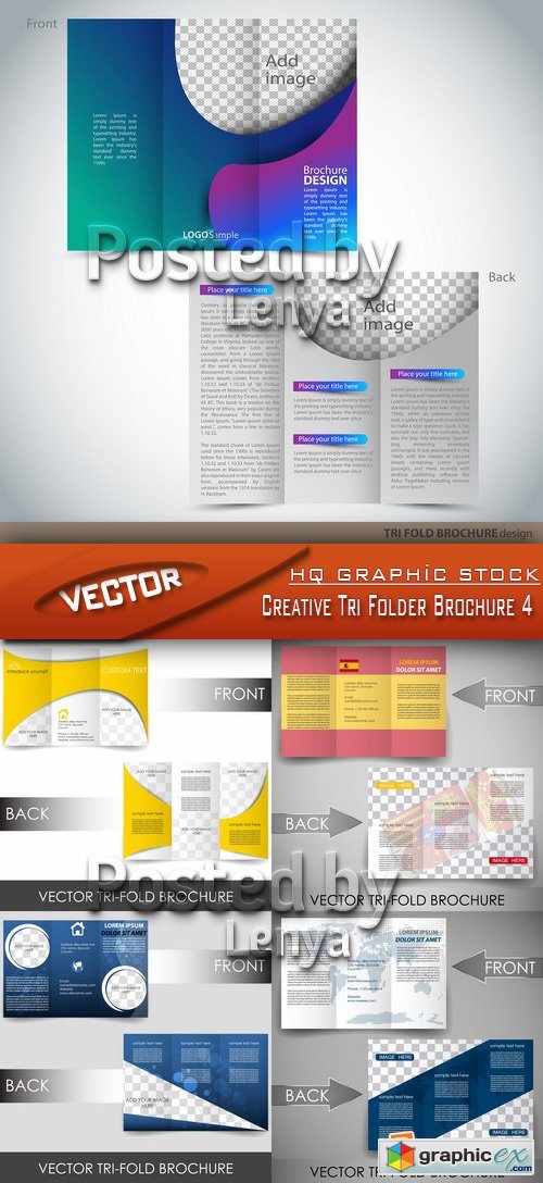 Stock Vector - Creative Tri Folder Brochure 4