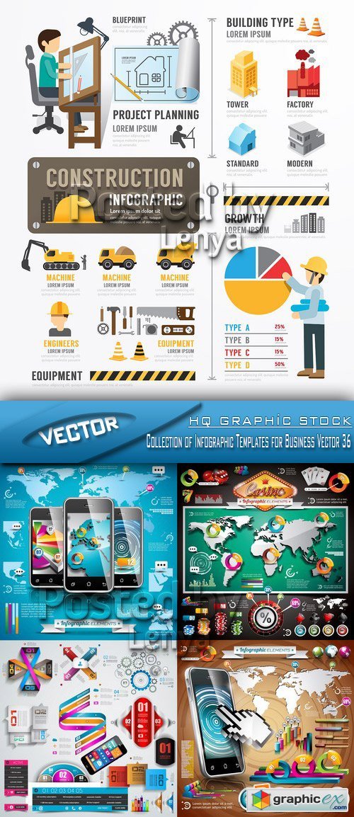 Stock Vector - Collection of Infographic Templates for Business Vector 36