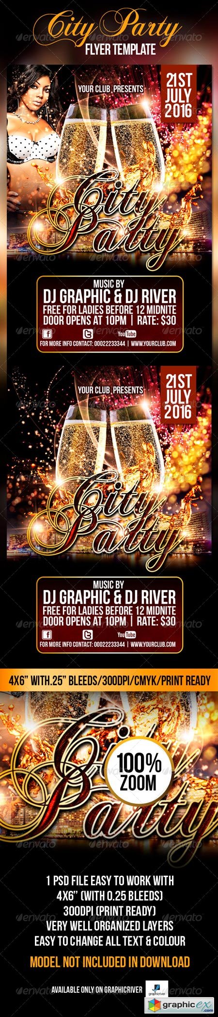 City Party Flyer Template 4344423
