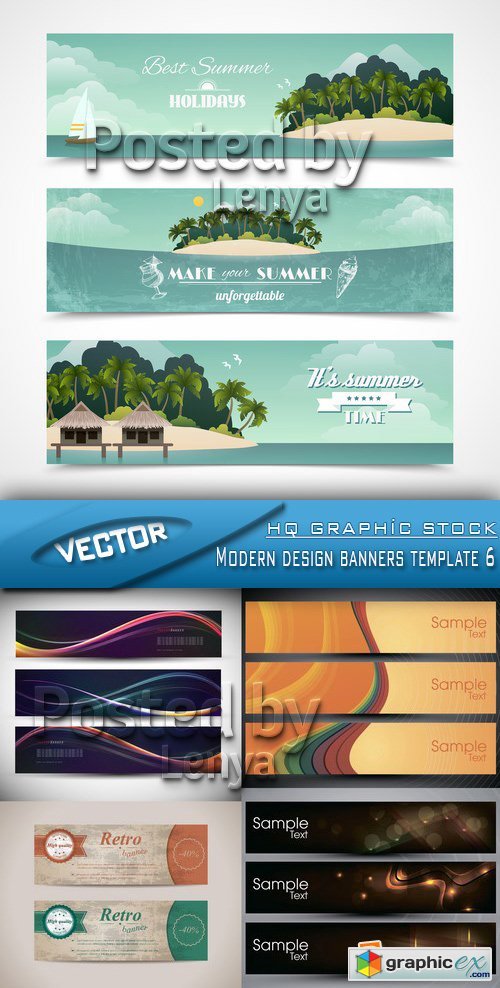 Stock Vector - Modern design banners template 6