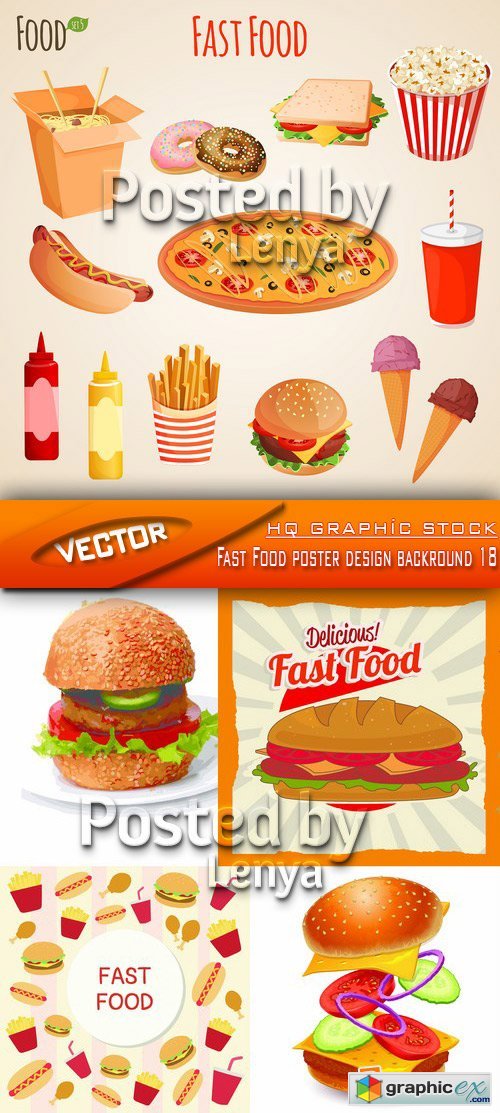 Stock Vector - Fast Food poster design backround 18