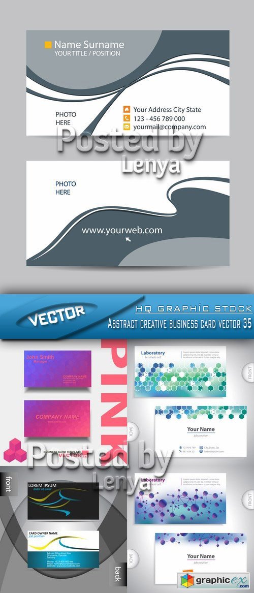 Stock Vector - Abstract creative business card vector 35