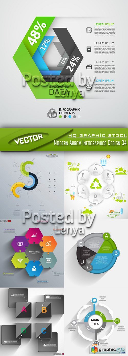 Stock Vector - Modern Arrow Infographics Design 34