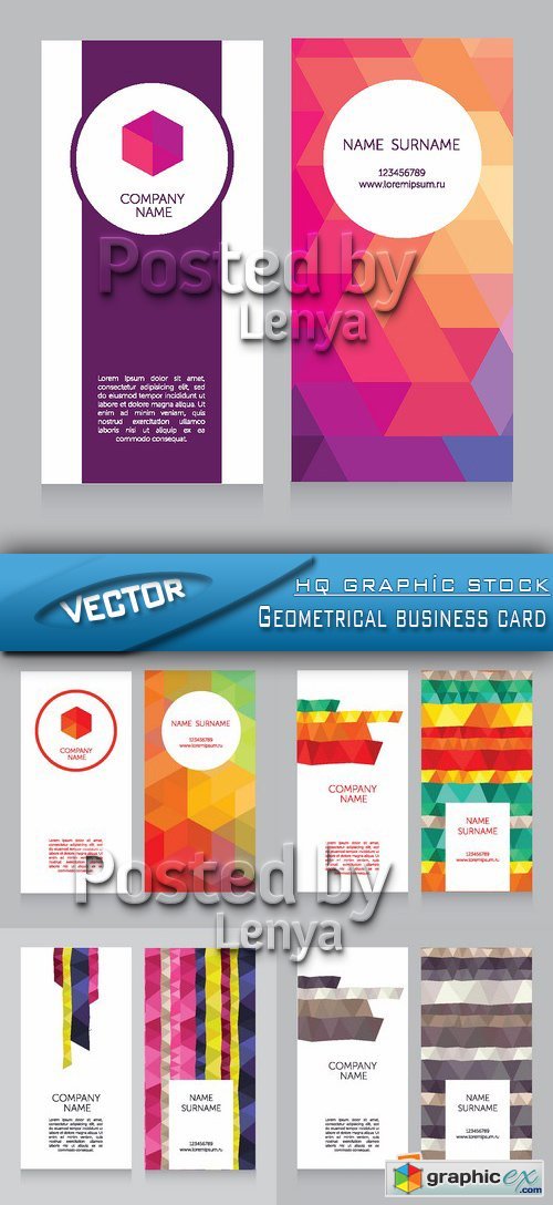 Stock Vector - Geometrical business card