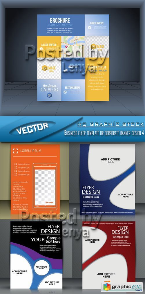 Stock Vector - Business flyer template or corporate banner design 4