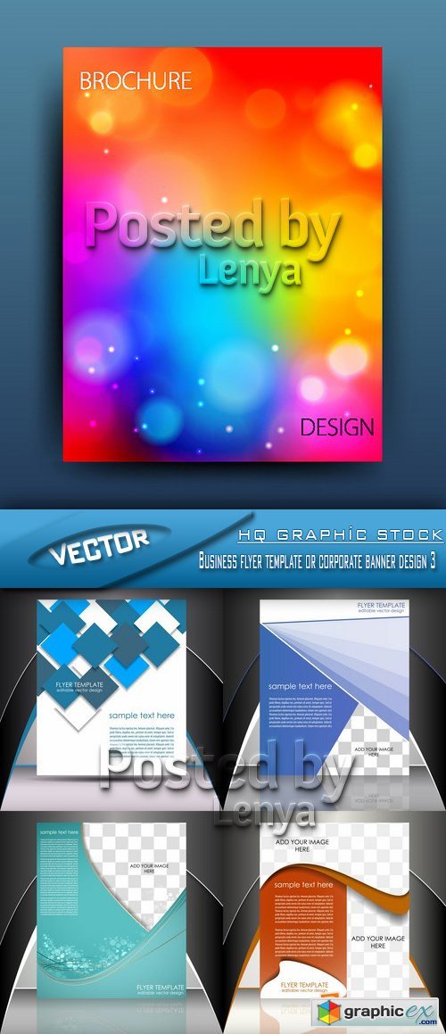 Stock Vector - Business flyer template or corporate banner design 3