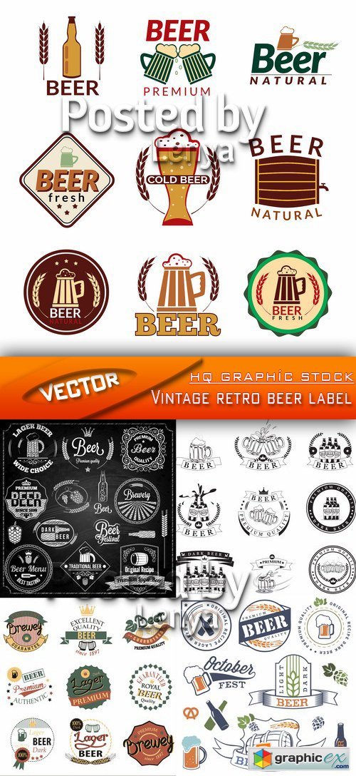 Stock Vector - Vintage retro beer label