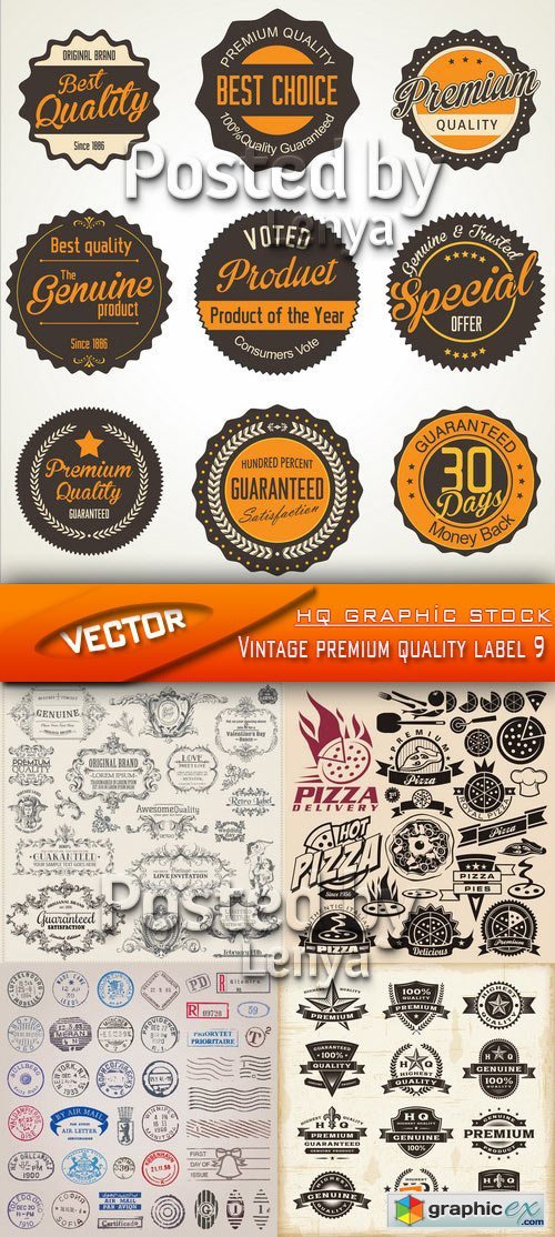 Stock Vector - Vintage premium quality label 9