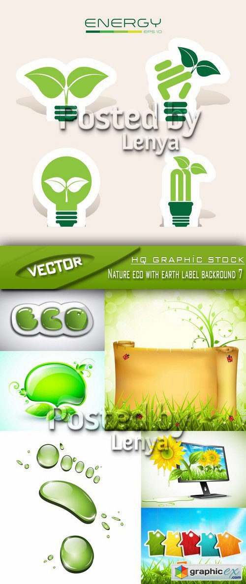 Stock Vector - Nature eco with earth label backround 7