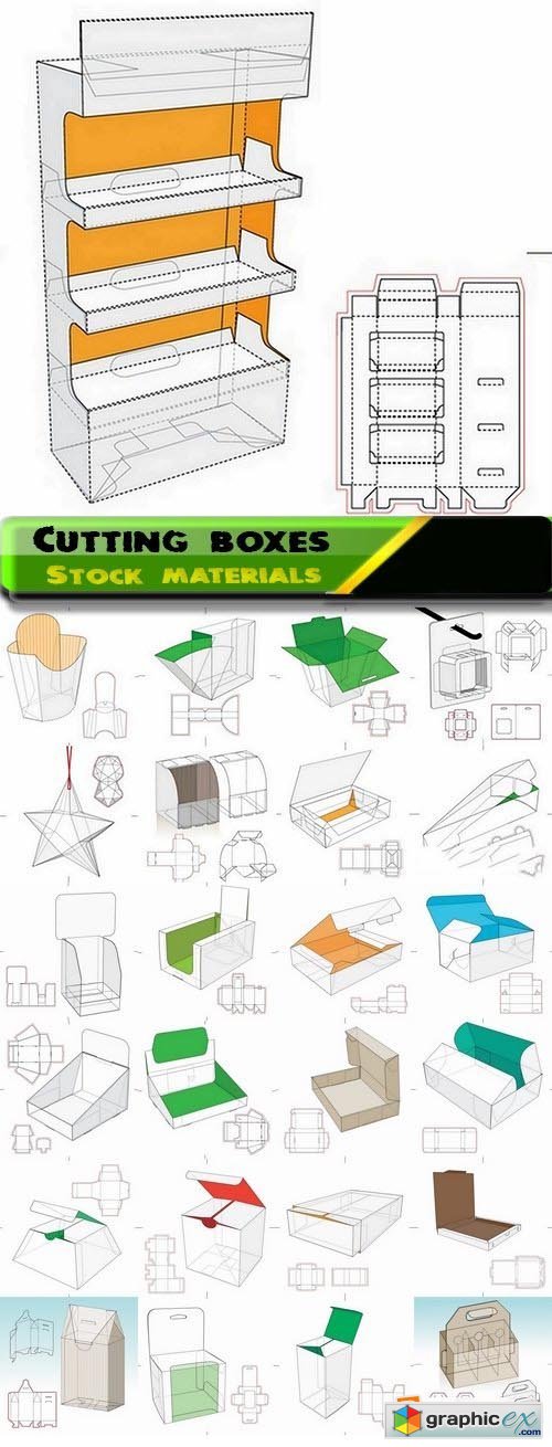 Template for cutting boxes 4 25xEPS