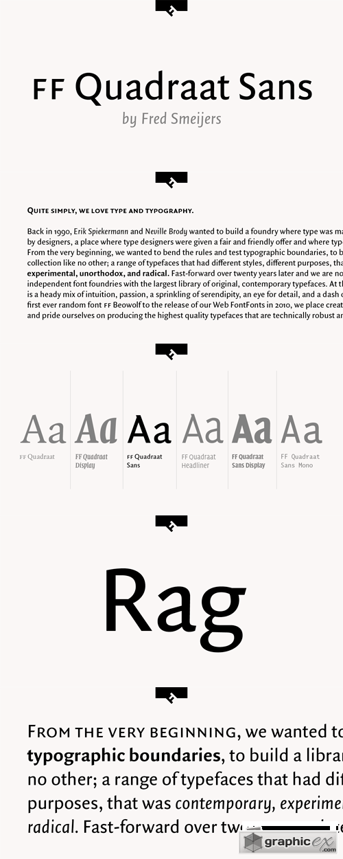 FF Quadraat Sans Font Family - 24 Fonts for $999
