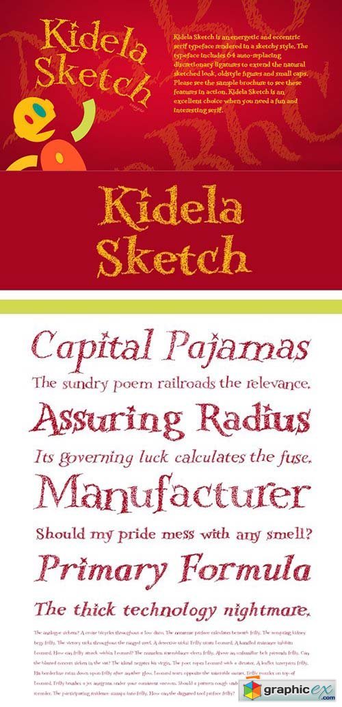Kidela Sketch Font Family - 4 Fonts $88