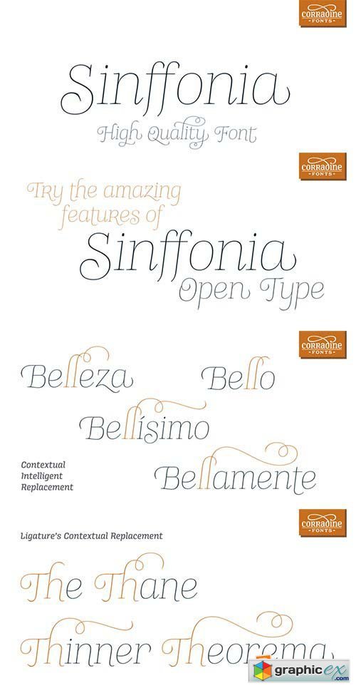 Sinffonia Font Family - 4 Fonts $120