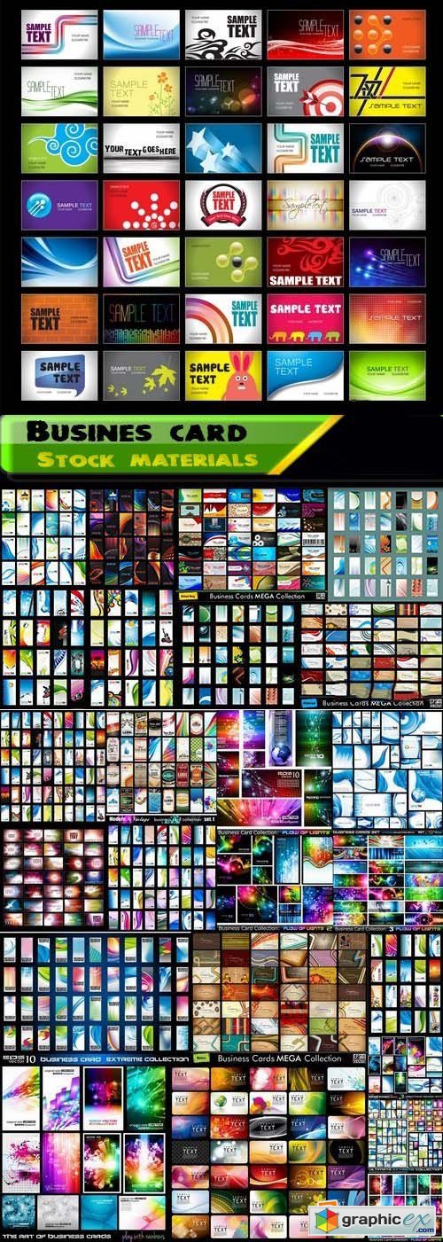 Big collection of busines card template end abstract backgrounds for busines card 25xEPS