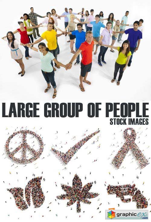 Stock Photos - Large group of people, 25xJPG