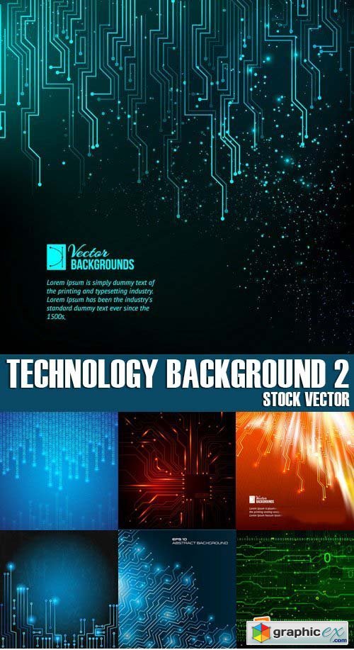 Stock Vectors - Technology background 2, 25xEPS