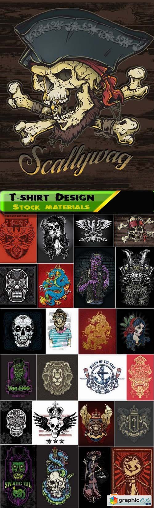 T-shirt Design elements in vector from stock 32 25xEPS