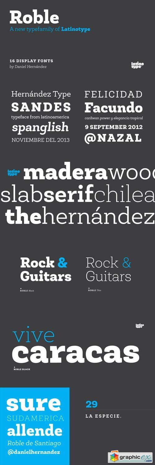 Roble Font Family - 16 Fonts for $126