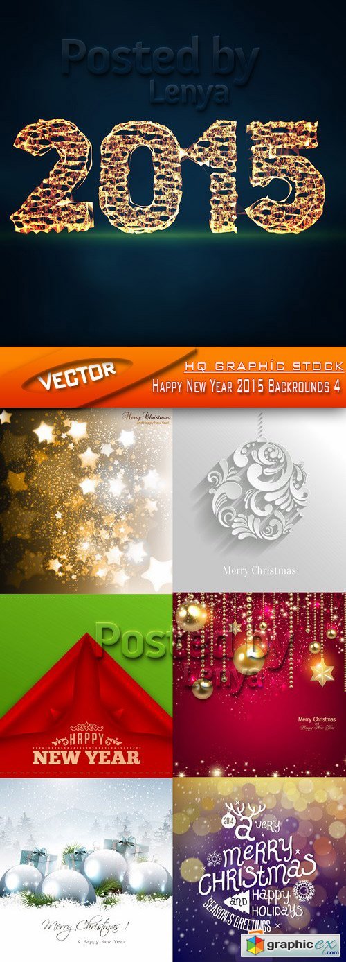 Stock Vector - Happy New Year 2015 Backrounds 4