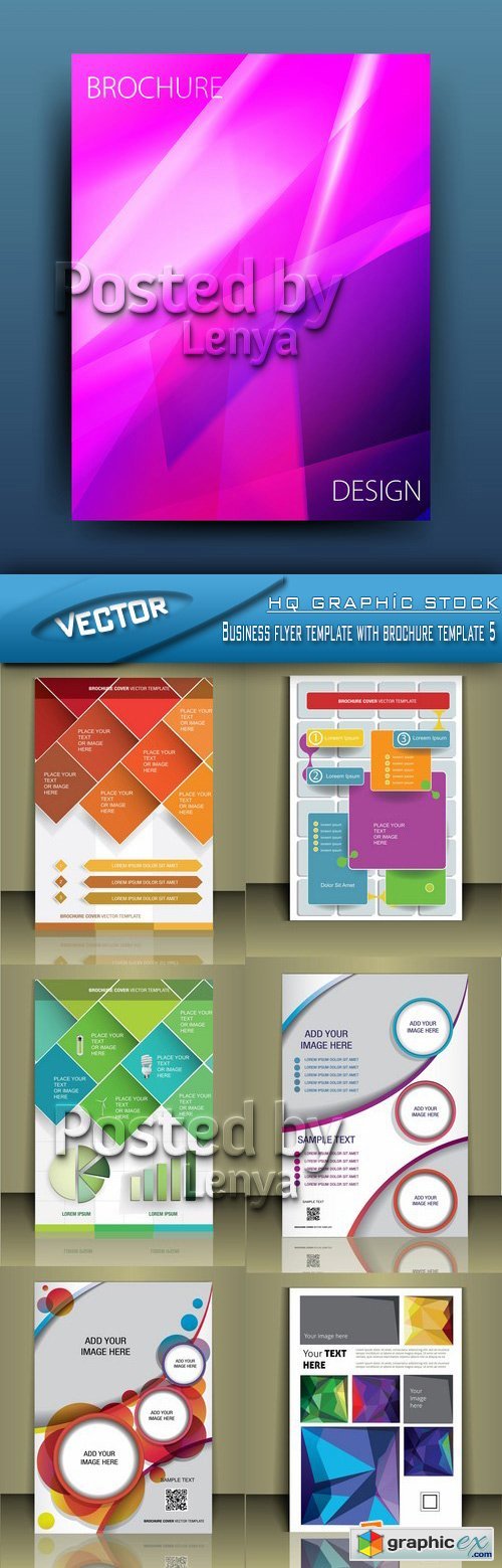 Stock Vector - Business flyer template with brochure template 5