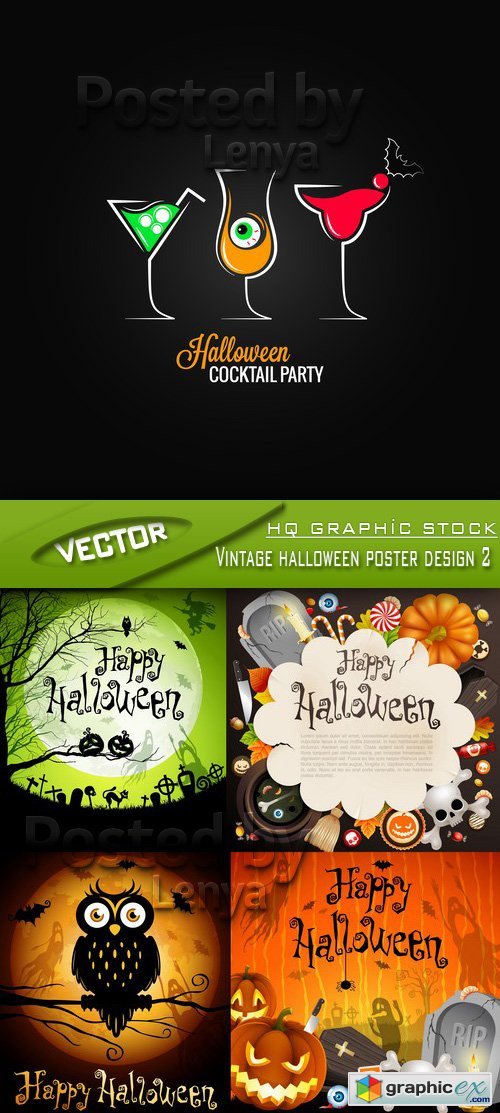 Stock Vector - Vintage halloween poster design 2
