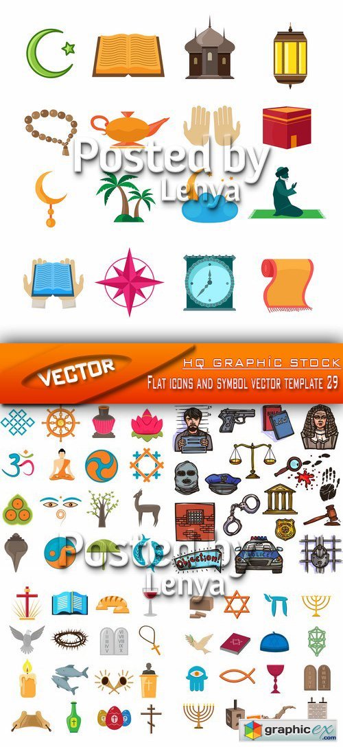 Flat icons and symbol vector template 29