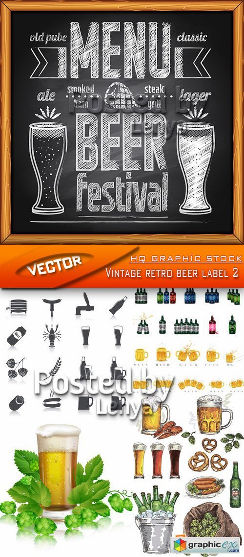 Stock Vector - Vintage retro beer label 2