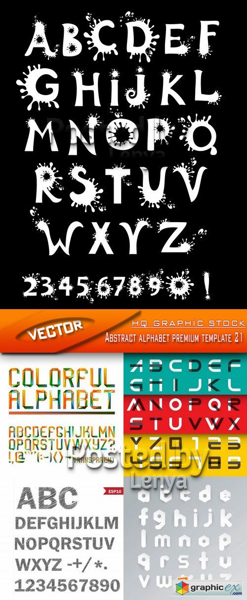 Stock Vector - Abstract alphabet premium template 21