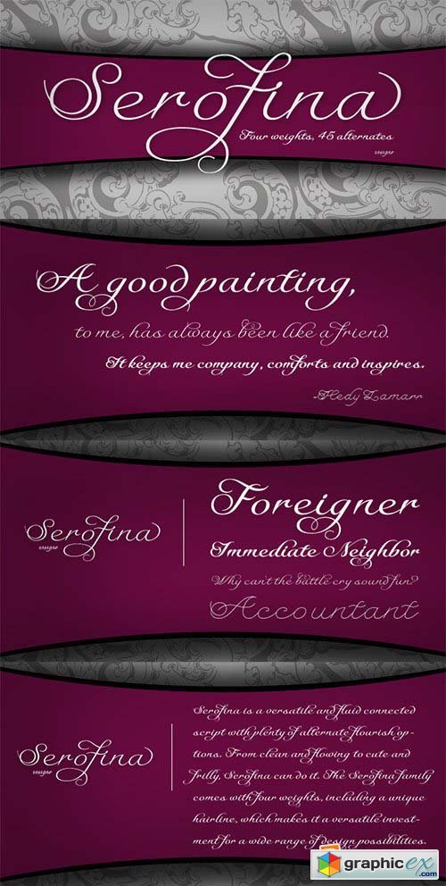 Serofina Font Family - 4 Fonts $86
