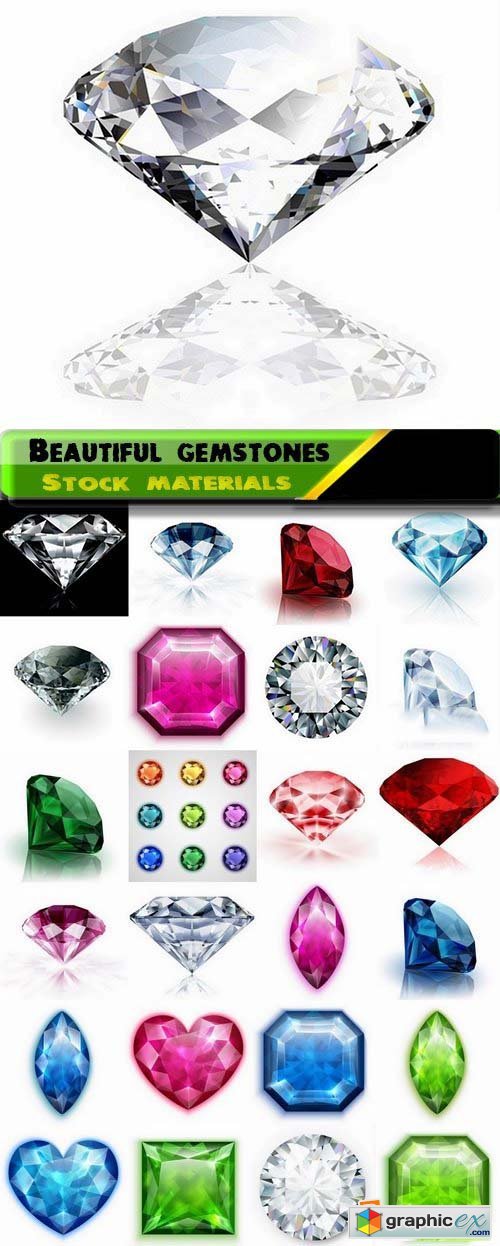 Beautiful gems and gemstones in vector from stock 25xEPS