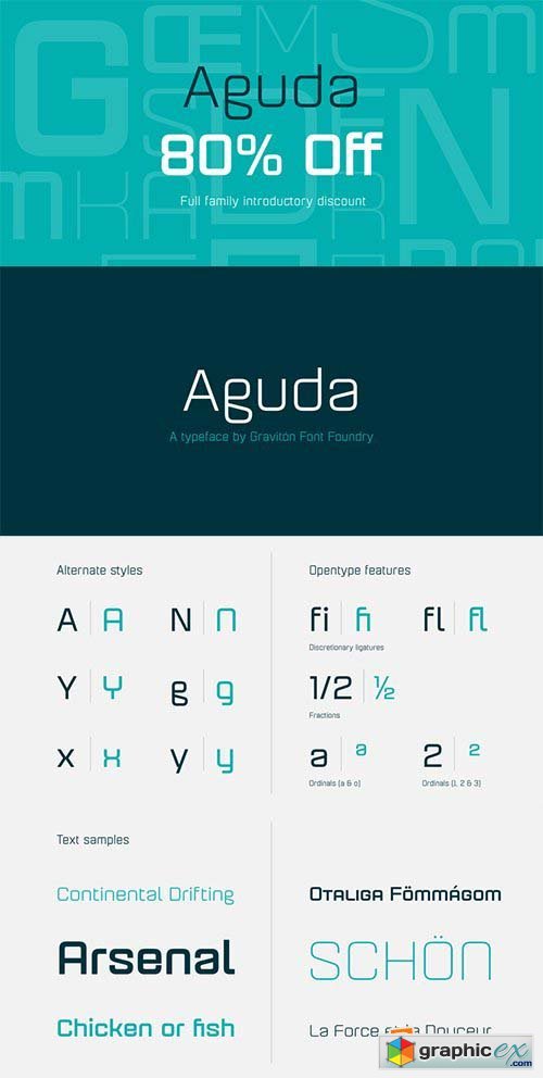 Aguda Font Family - 4 Fonts 20$