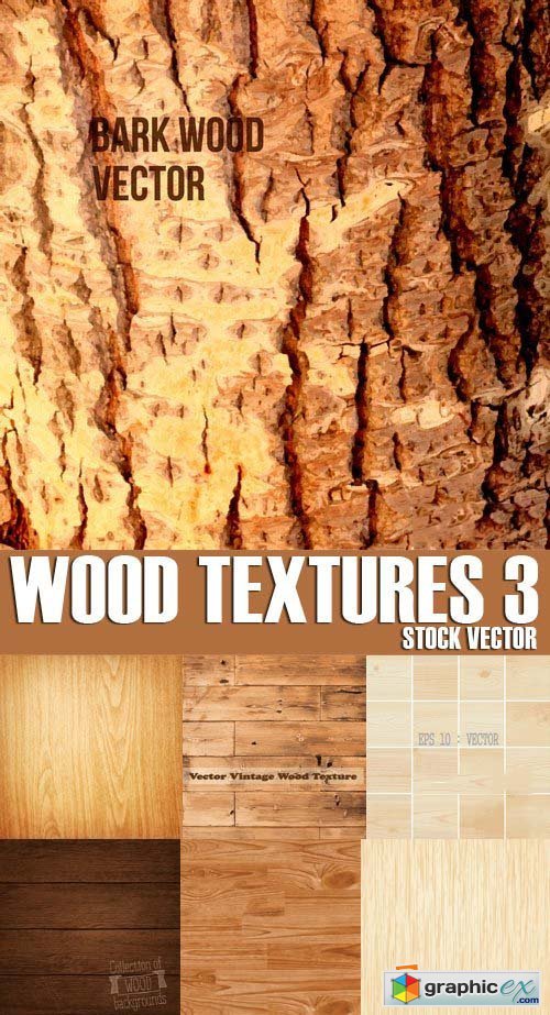 Stock Vectors - Wood Textures 3, 25xEPS