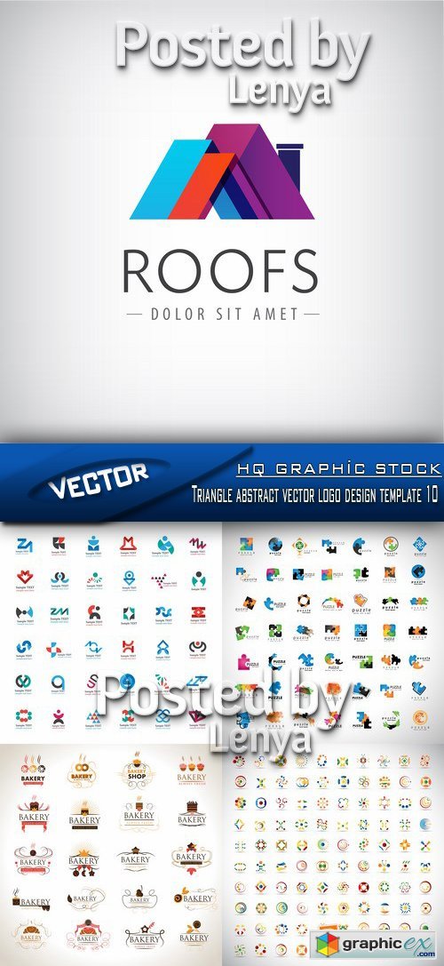 Stock Vector - Triangle abstract vector logo design template 10