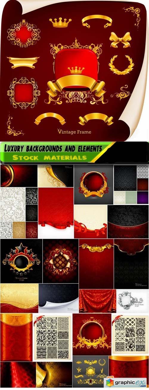 Luxury backgrounds and elements for different cover design 25xEPS