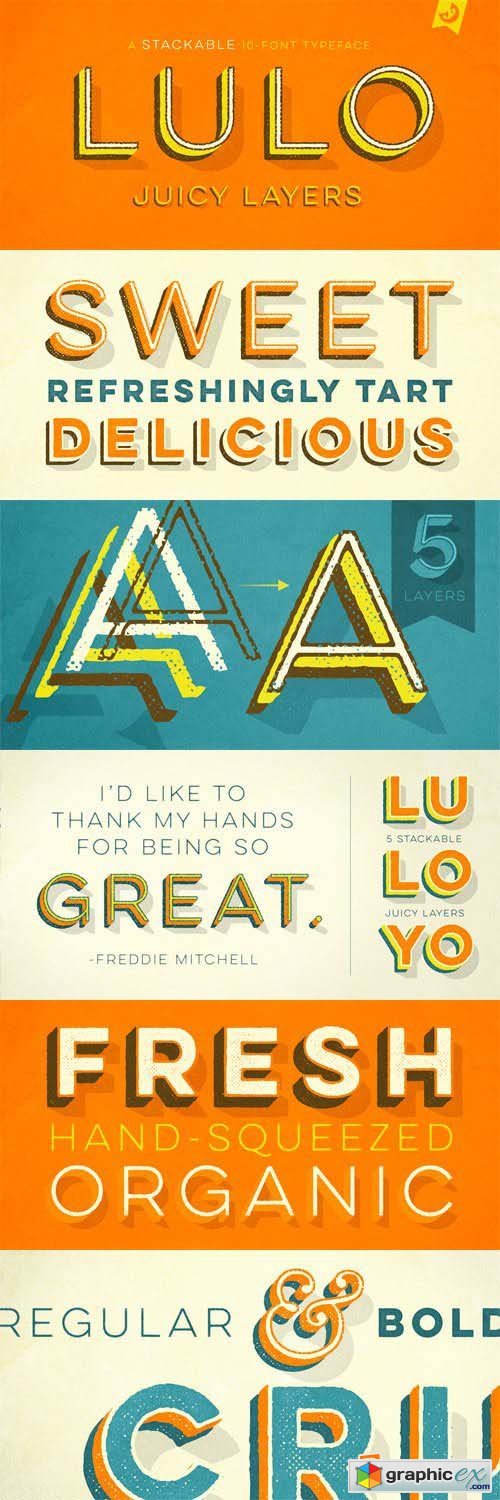 Lulo Font Family - 10 Fonts for $49