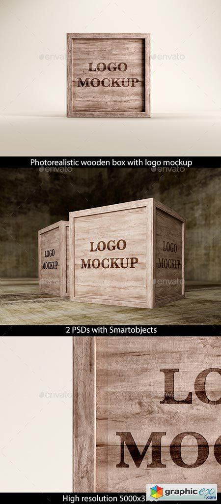 Wooden Box with Logo Mockup 8988879