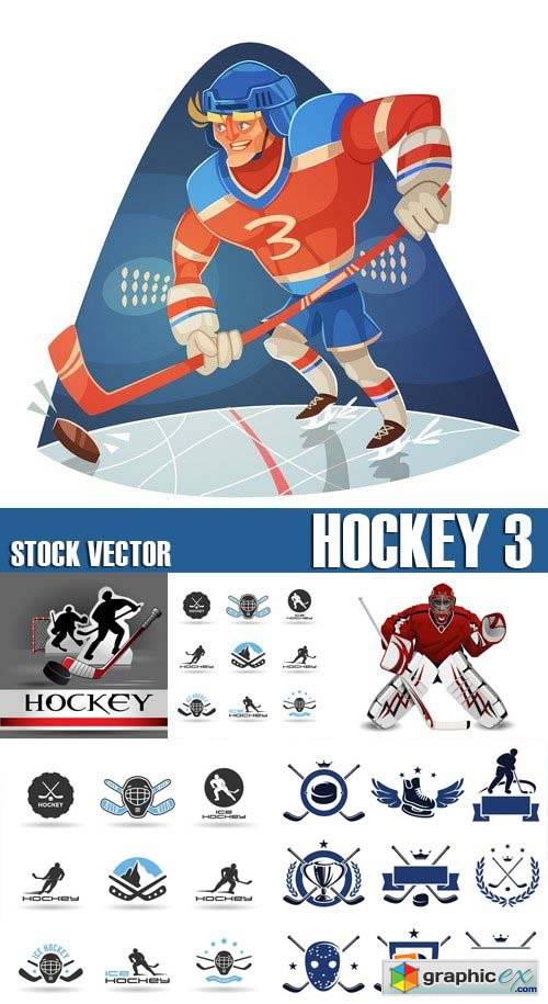 Stock Vectors - Hockey 3, 25xEPS