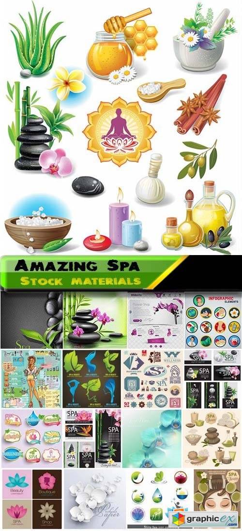 Amazing Elements and logos for spa 25xEPS