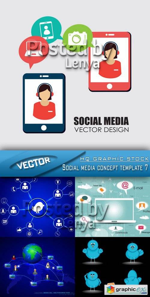 Stock Vector - Social media concept template 7