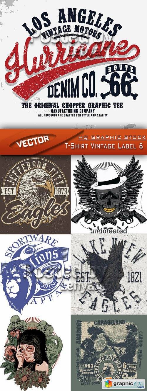 Stock Vector - T-Shirt Vintage Label 6