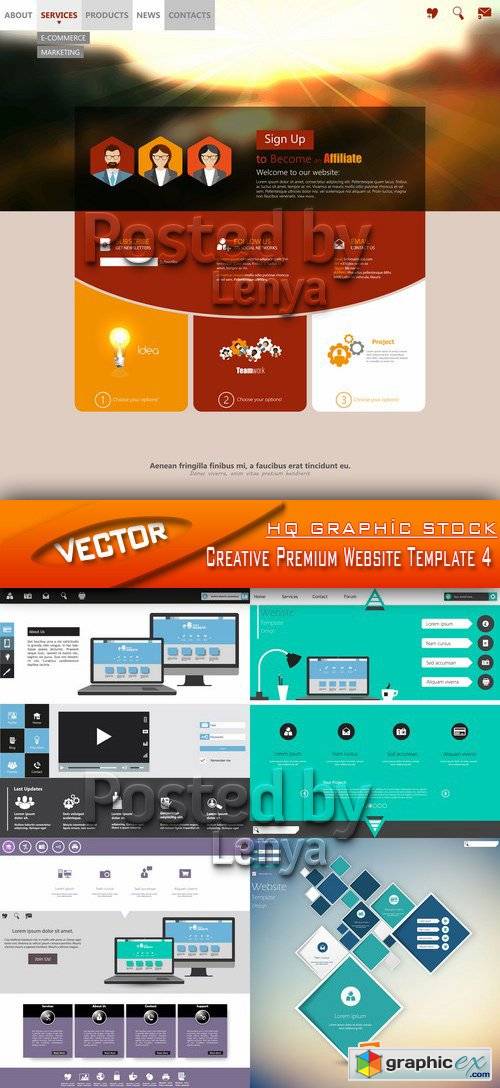 Stock Vector - Creative Premium Website Template 4