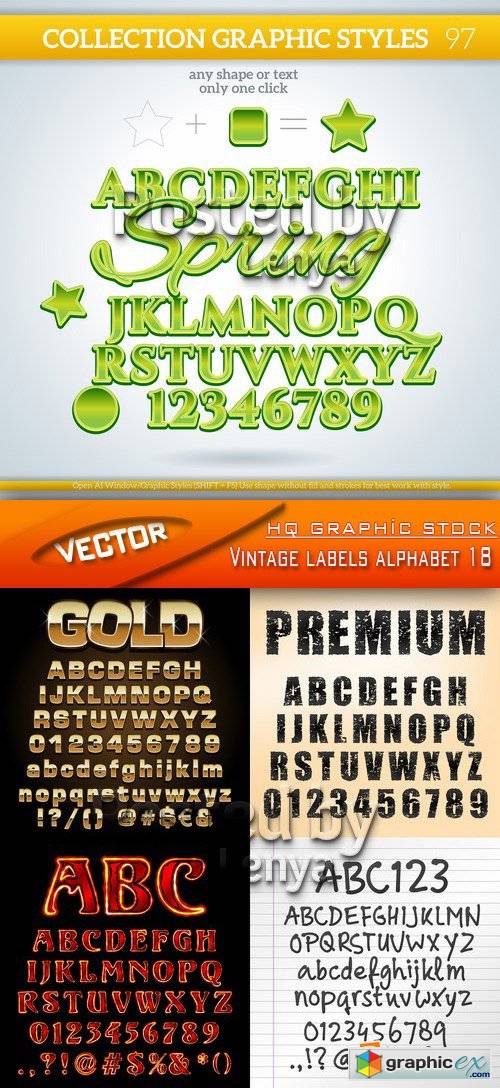 Stock Vector - Vintage labels alphabet 18