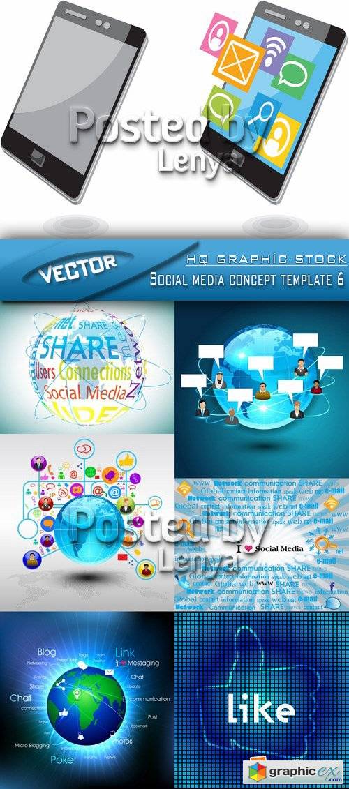 Stock Vector - Social media concept template 6
